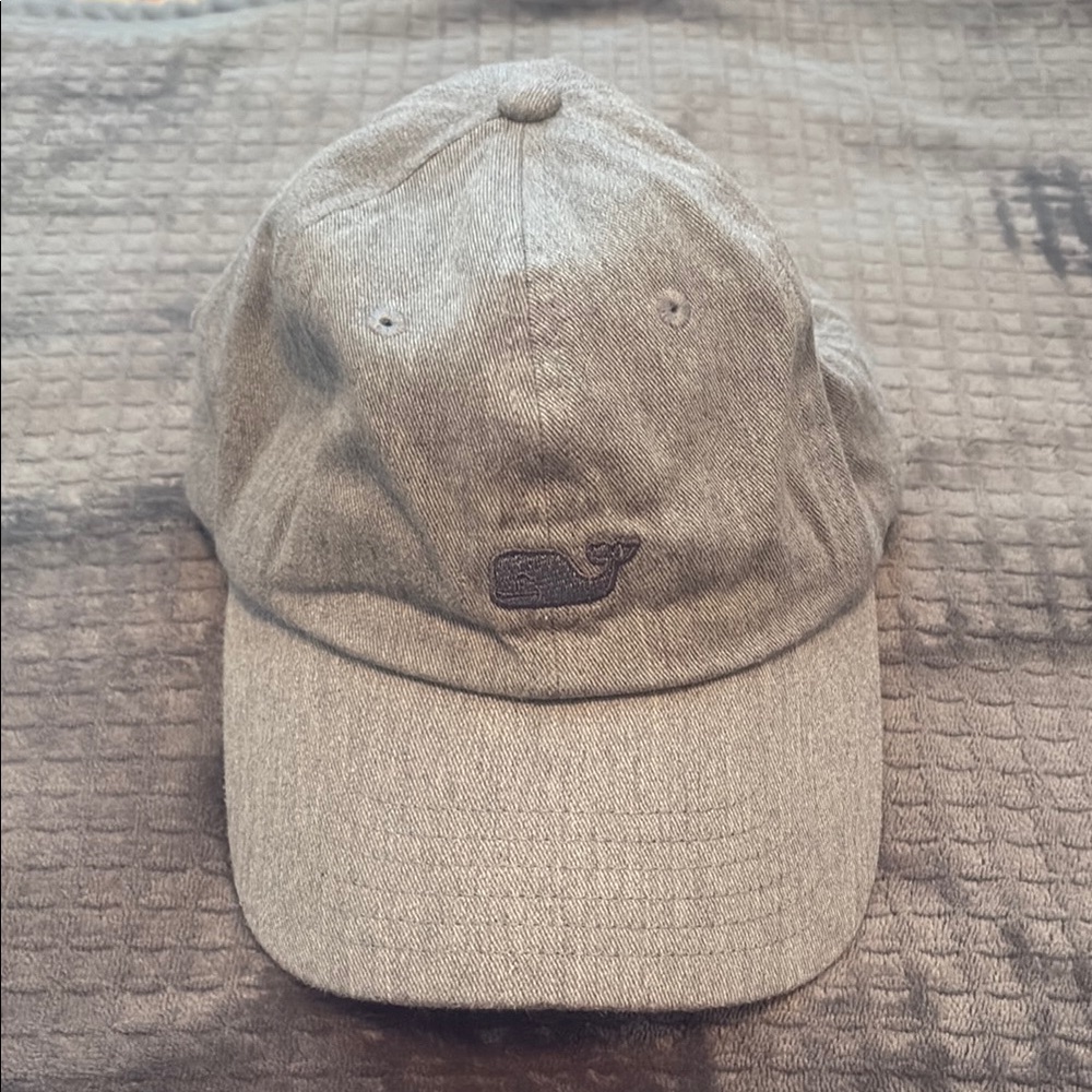 Vineyard Vines Strapback Cotton Hat Unisex Bluish Gray